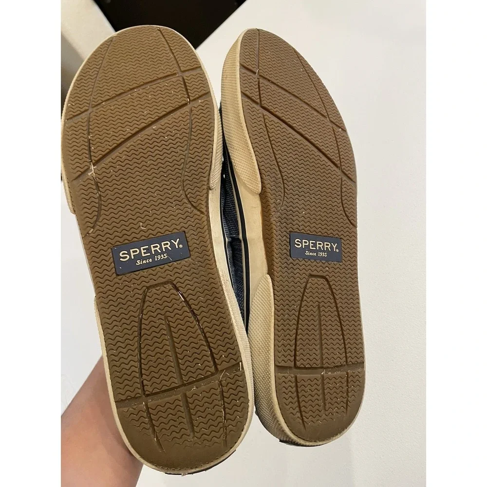 Sperry Canvas Sneakers Shoes Men's 10.5 Casual Preppy Lace up Blue Loafers Boat‎